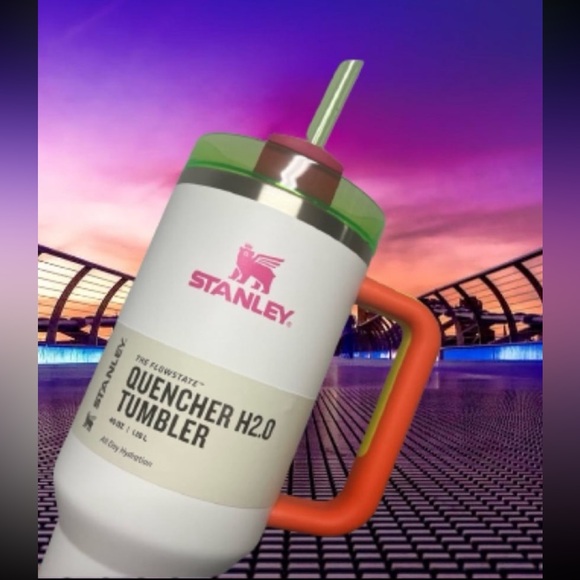 Stanley 40 oz. Quencher H20 FlowState Tumbler Spring Fling Collection Neon White - Picture 9 of 13